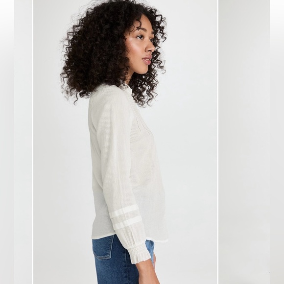 FAHERTY Willa Top - White Women size XS long sleeve button down $158.00* New WT - Picture 5 of 12